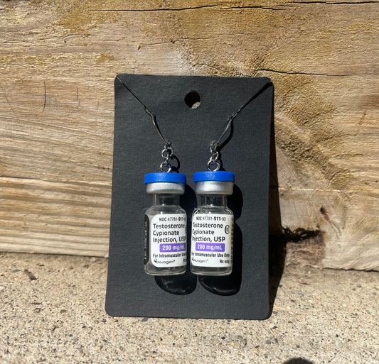 Testosterone Bottle Earrings