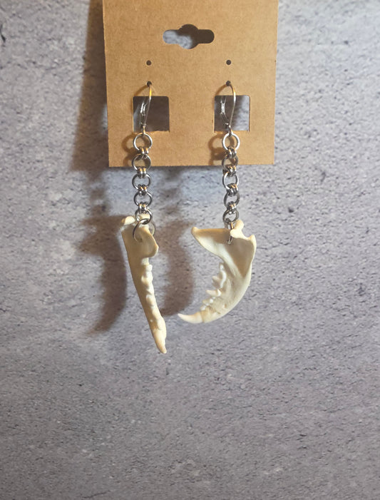 Mink Jawbone Basic Chainmail Earrings