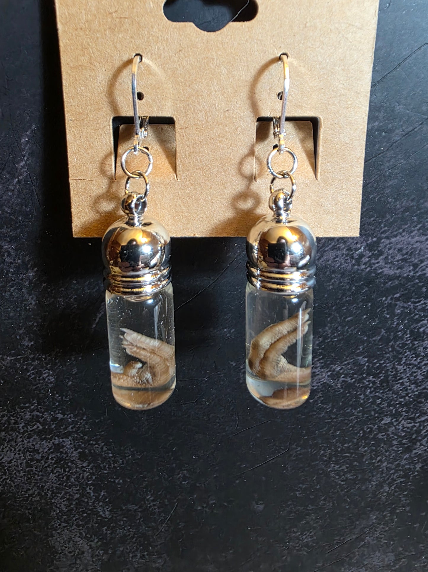 Baba Yaga's Quail Feet Wet Specimen Earrings