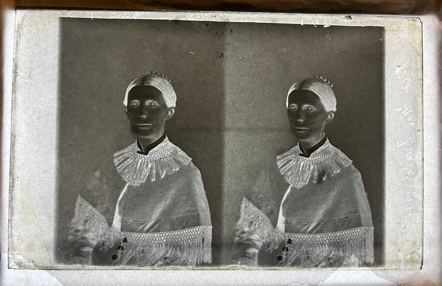 Antique Glass Negative Photo Lady (#8)