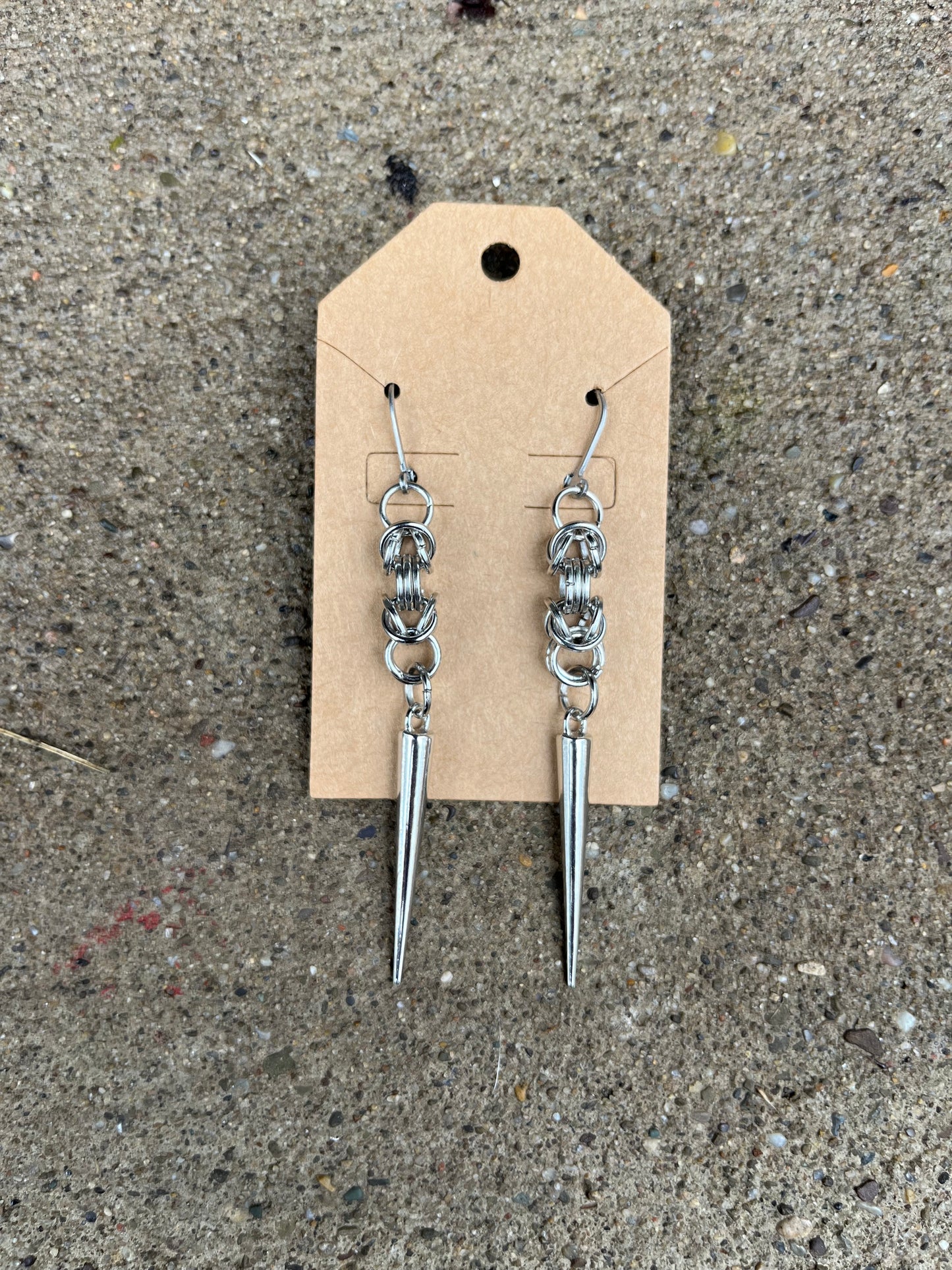 Boneless Chain Mail Spike Earrings (Small Weave)