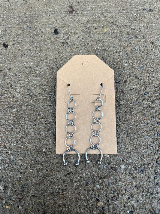 Boneless Chain Mail Earrings (16G Horseshoe Rings)