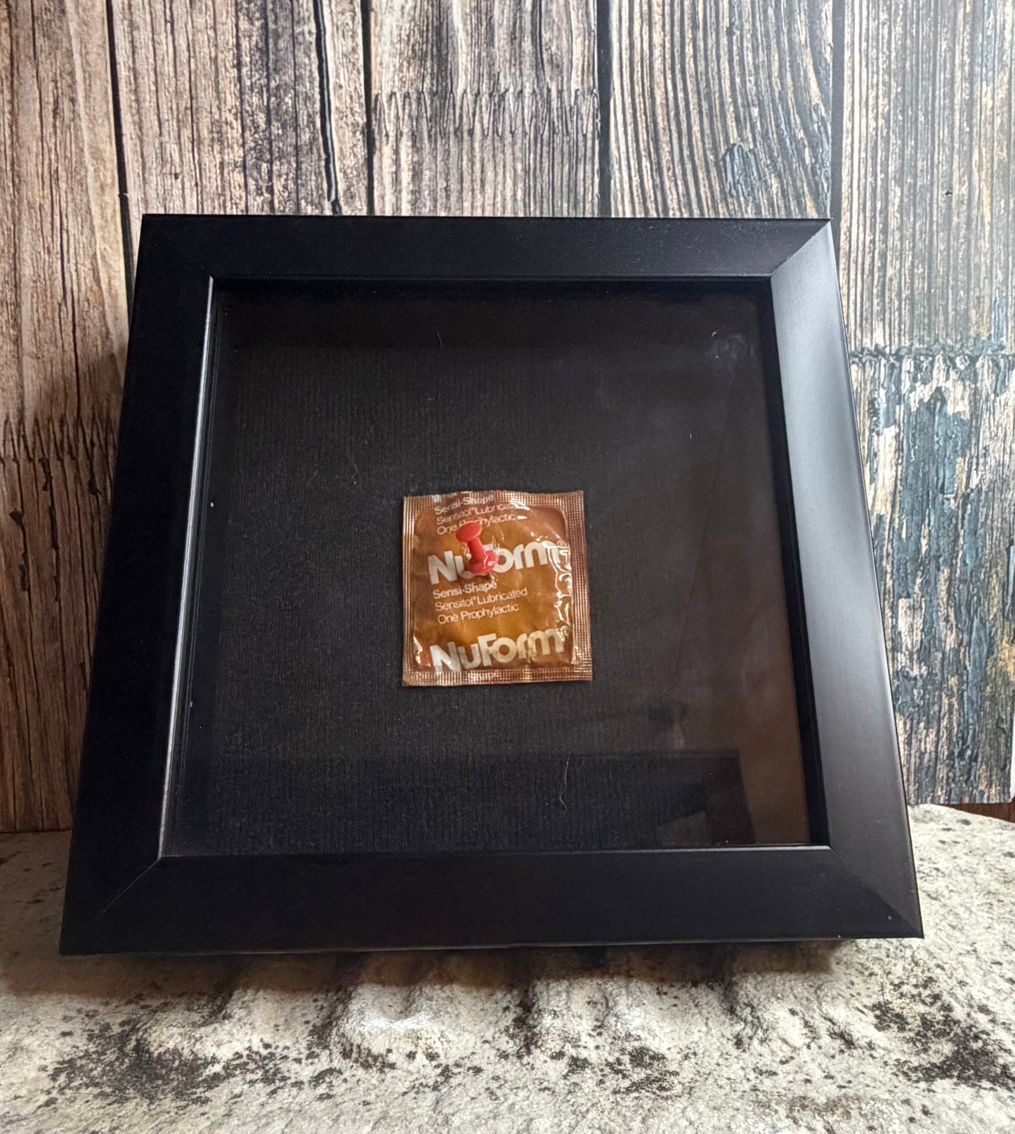 ‘The Accident’ 1970s NuForm Condom Shadowbox Frame