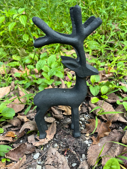 Black Metal Deer Altar Figurine