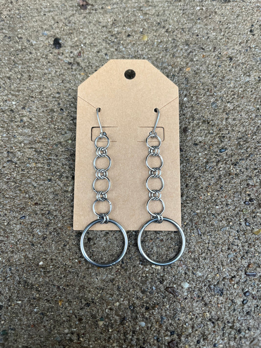 Boneless Chain Mail Earrings (L 14G Clicker Rings)