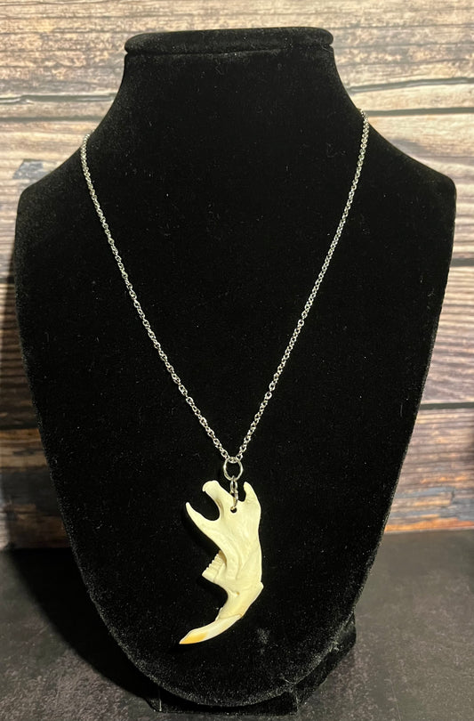 Muskrat Jawbone Necklace (Left)