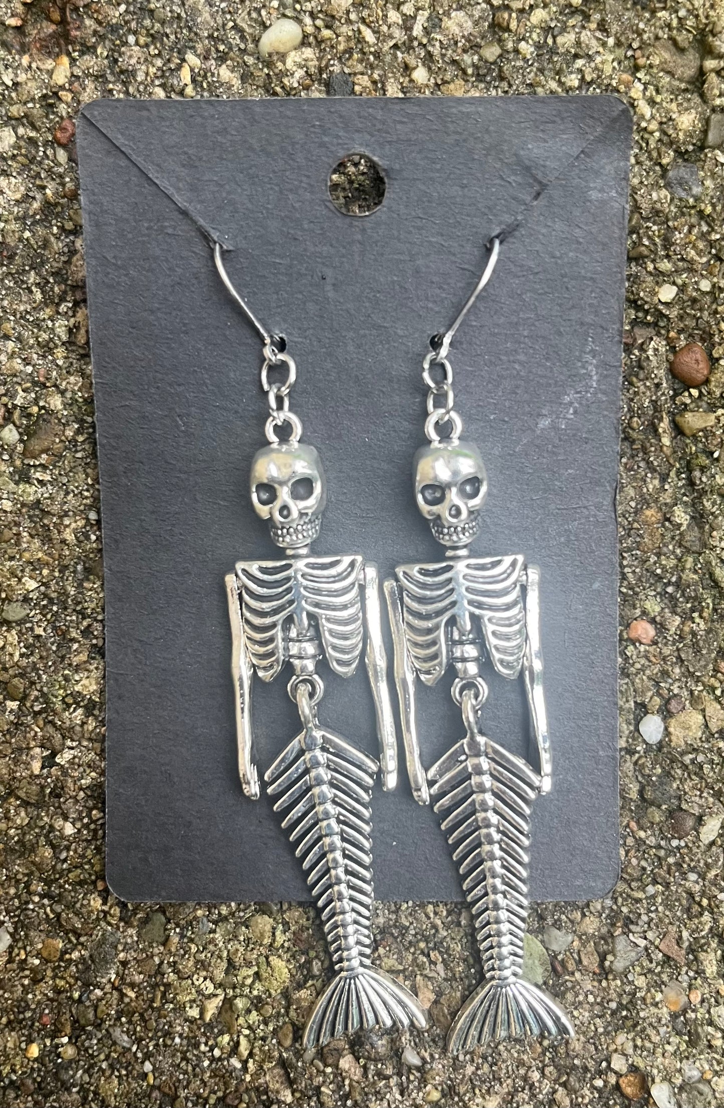 Jointed Skeletal Mermaid Earrings