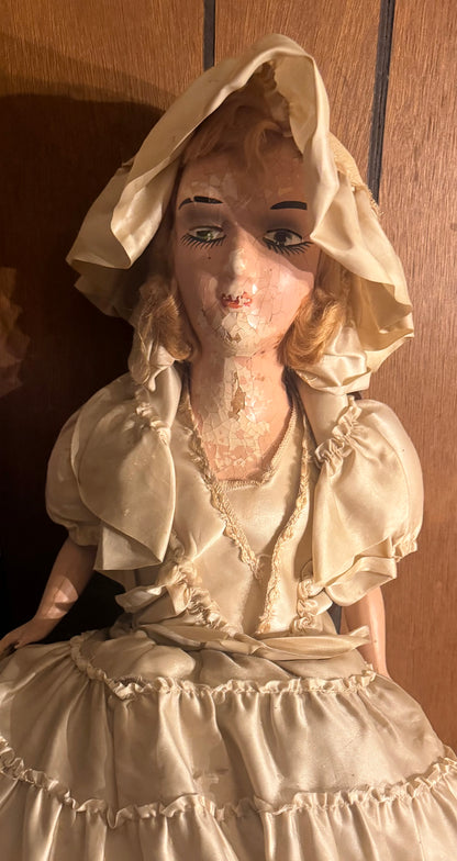 Antique 1920s Boudoir Doll w/ Chair