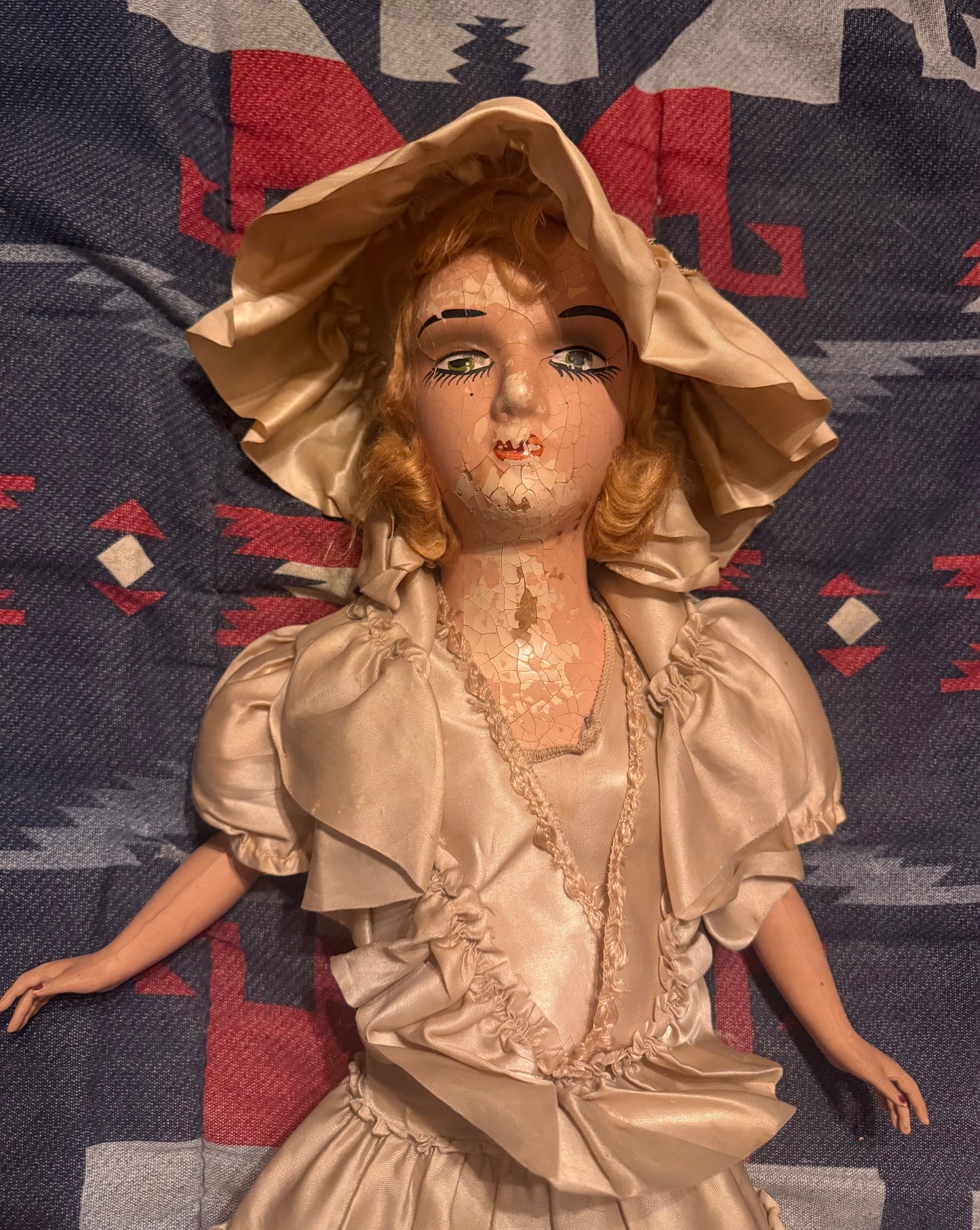 Antique 1920s Boudoir Doll w/ Chair