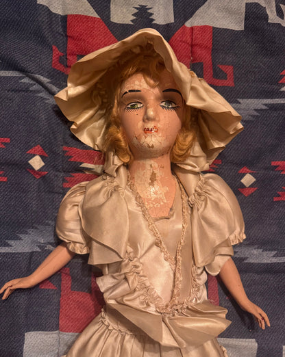 Antique 1920s Boudoir Doll w/ Chair