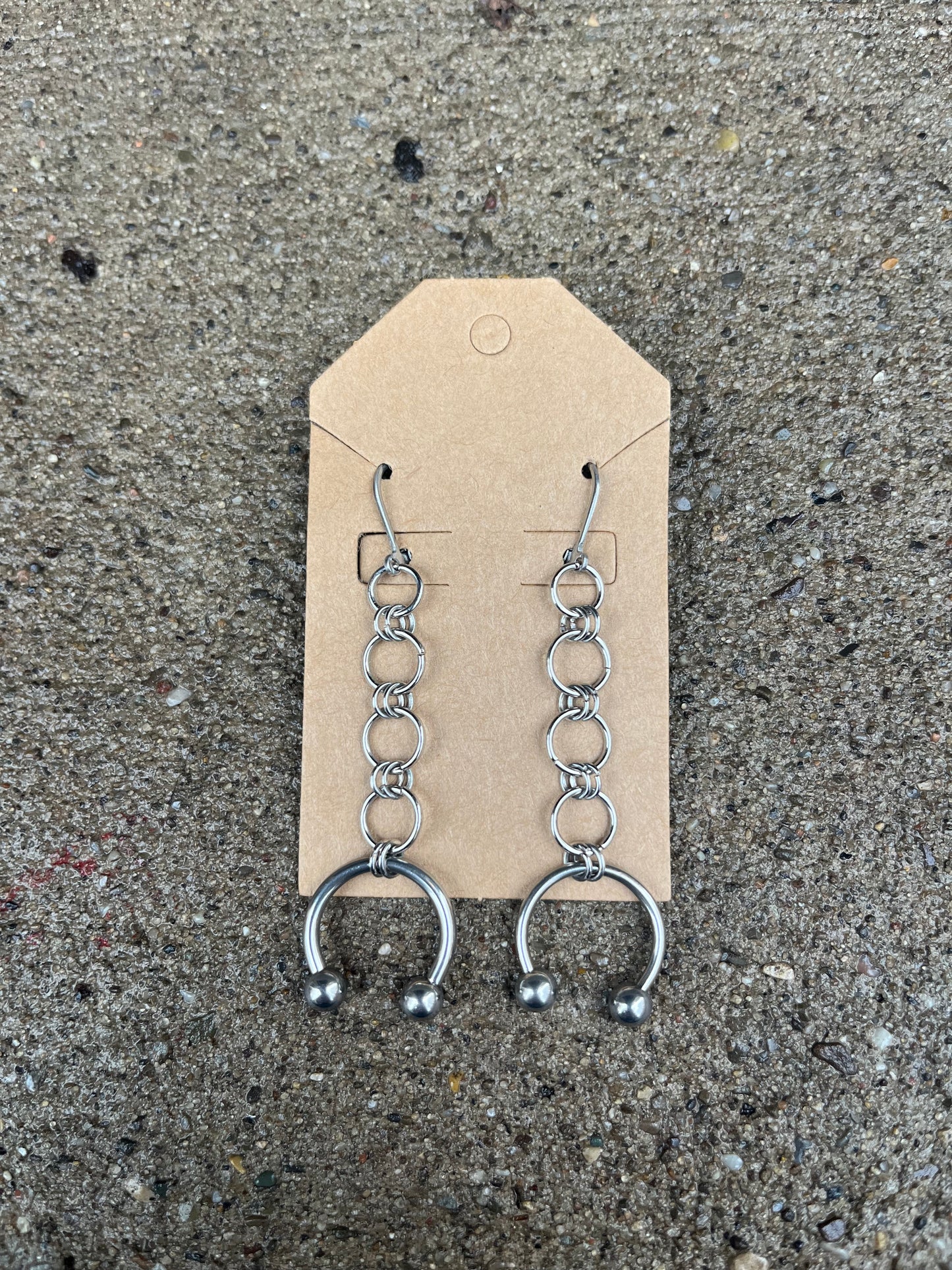 Boneless Chain Mail Earrings (12G/14G Horseshoe Rings)