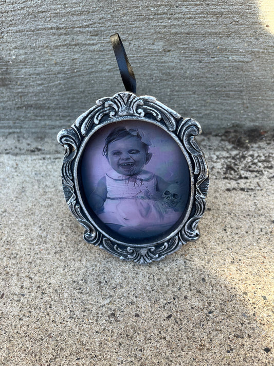 Holographic Zombie Baby Frame Ornament