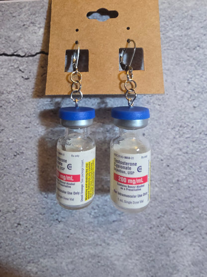 Testosterone Bottle Earrings