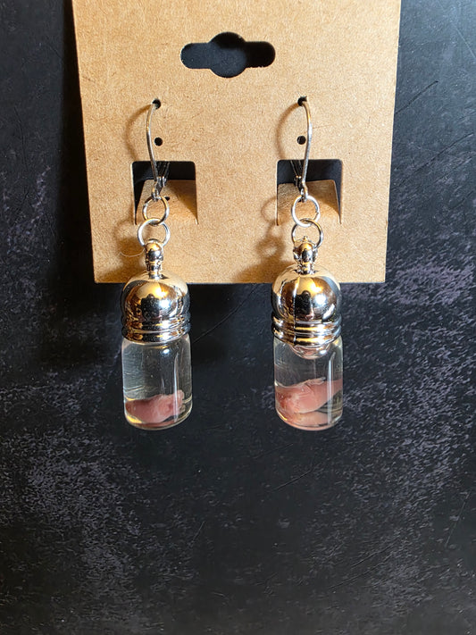 Quail Heart Wet Specimen Earrings