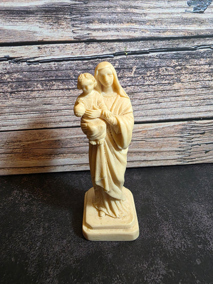 Antique Madonna & Child Bianchi Alabaster Figurine