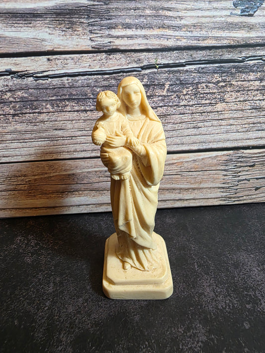 Antique Madonna & Child Bianchi Alabaster Figurine