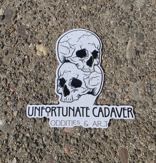 Unfortunate Cadaver Skulls Logo Sticker