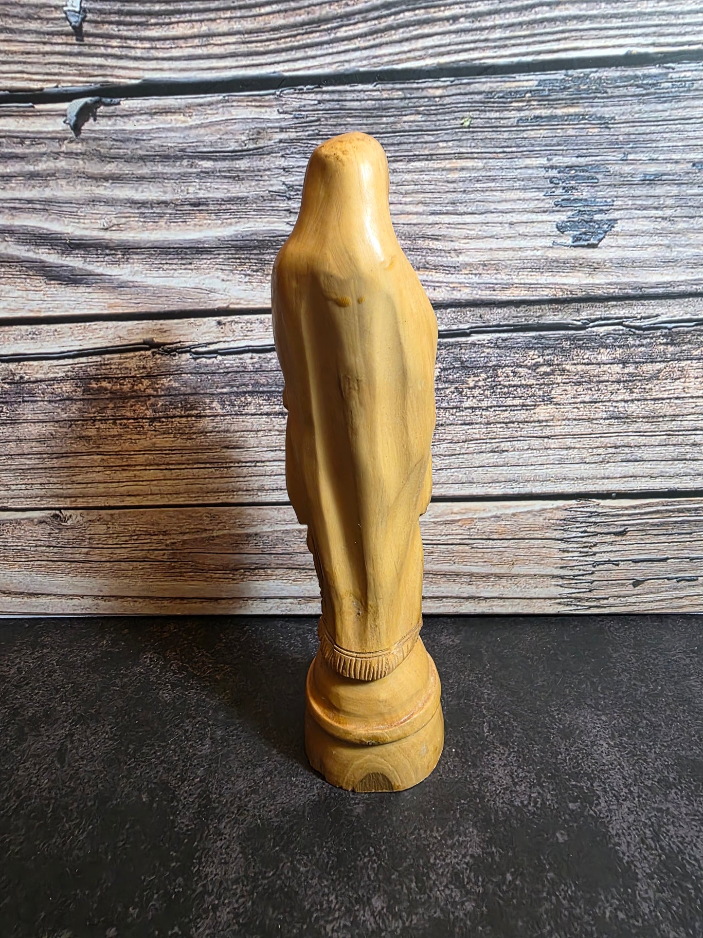 Antique Praying Mary Olive Wood Figurine