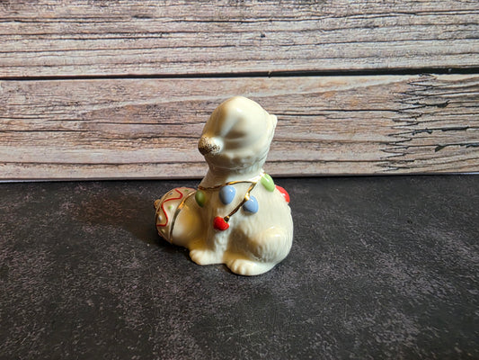 Vintage Lennox Christmas Kitty Figurine