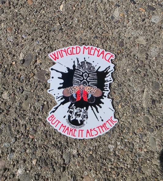 'Winged Menace’ Lanternfly Sticker