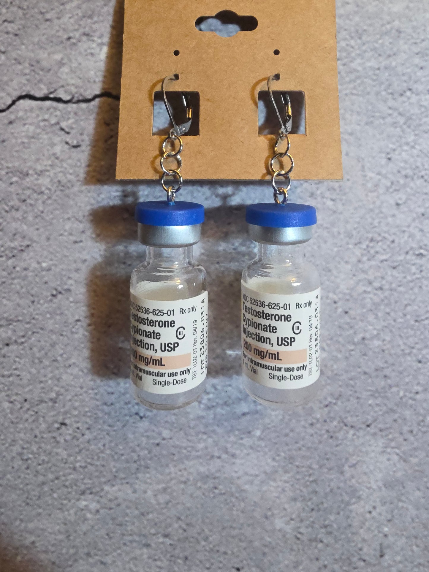 Testosterone Bottle Earrings