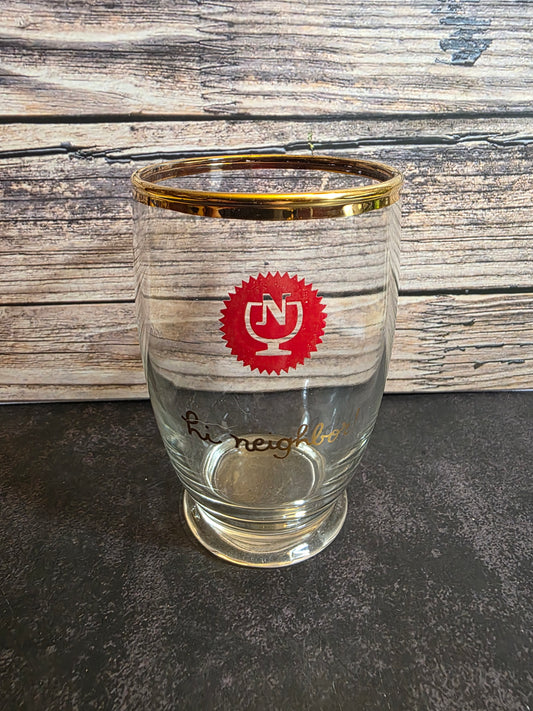 1959 Vintage Narragansett Hi Neighbor Barrel Footed Beer Glass