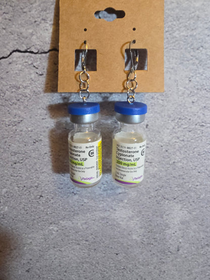 Testosterone Bottle Earrings