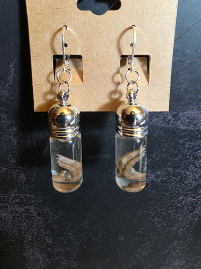 Baba Yaga's Quail Feet Wet Specimen Earrings