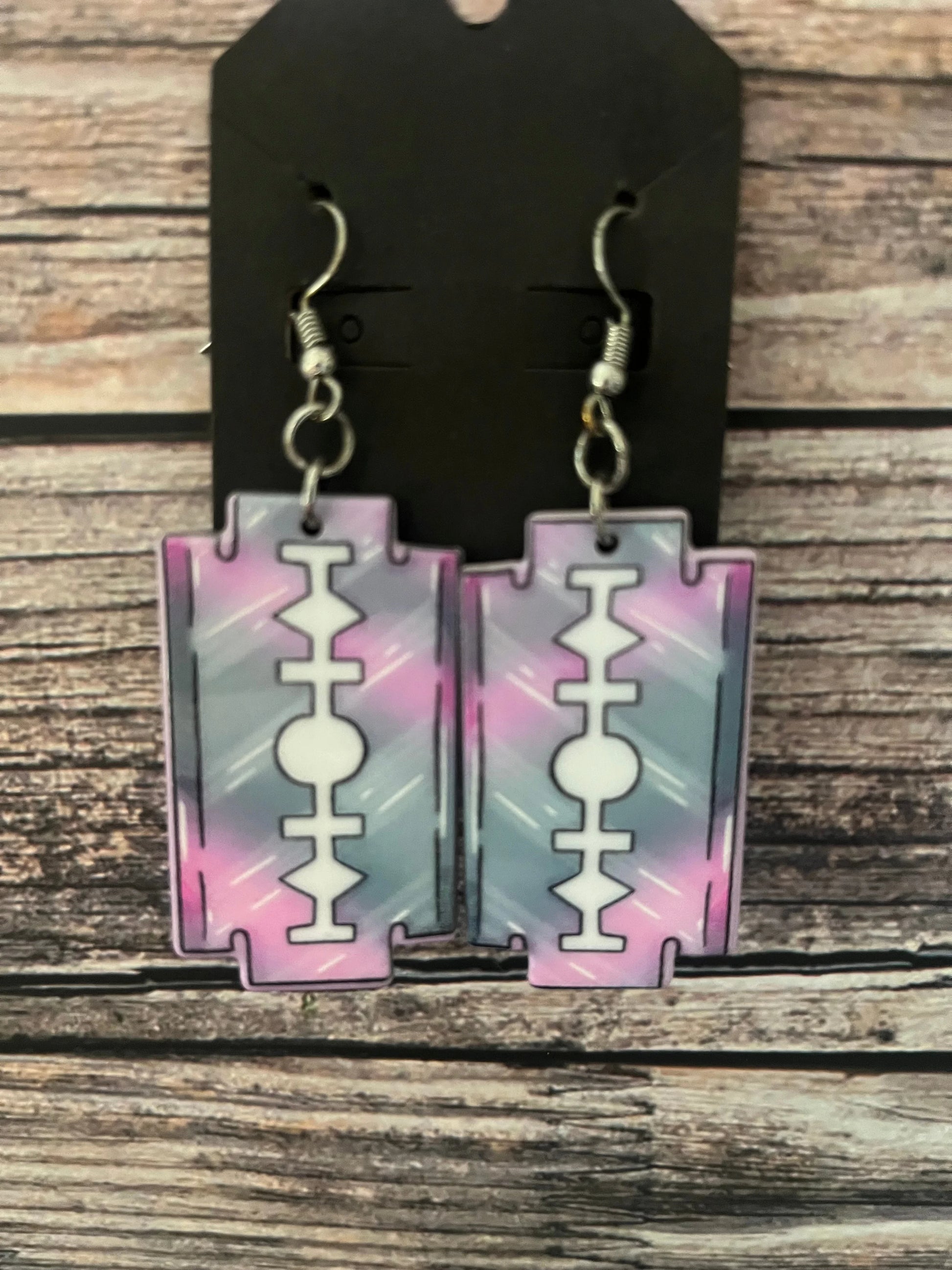 Pastel Razorblade Earrings – Unfortunate Cadaver