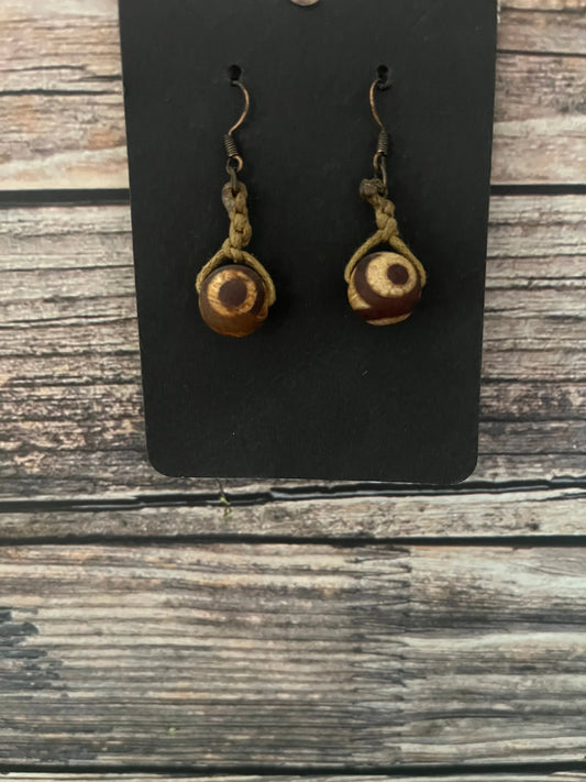 Copper & Natural Bead Earrings