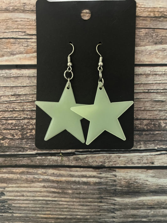 Glow in the Dark Single Star Earrings